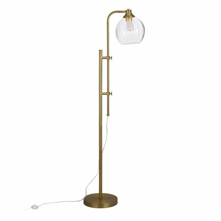 HUDSON & CANAL Henn &amp; Hart  Antho Height-Adjustable Brass Floor Lamp FL0369